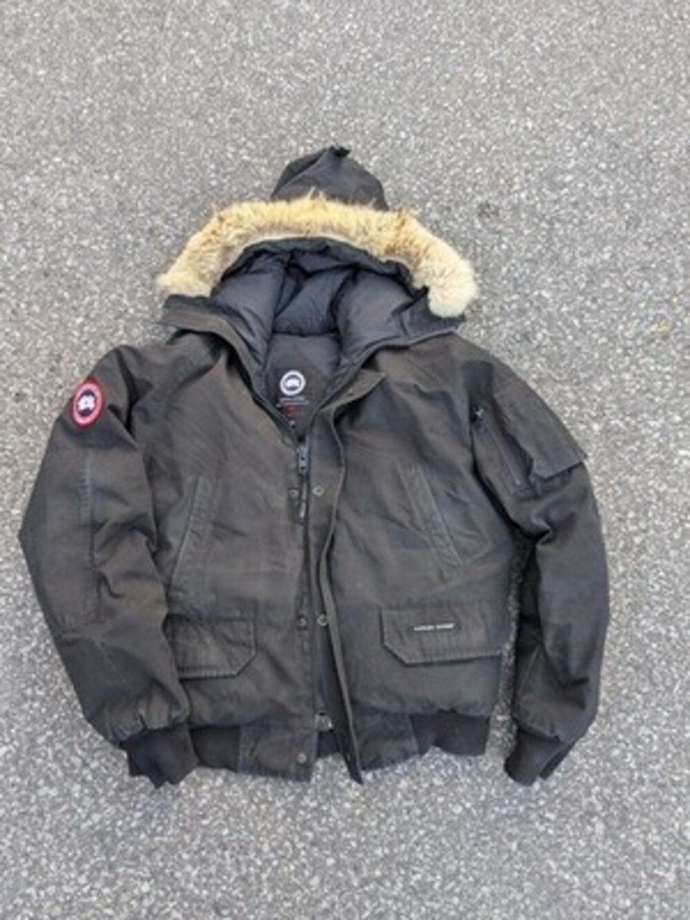 Canada Goose Chilliwack Bomber 7950M Black Fur Hood Men’s Size L Down Jacket